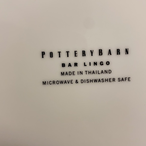 Pottery Barn Bar Lingo Cocktail Themed Appetizer Plates Set of Four 8”D - Picture 10 of 10